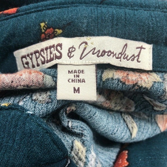 L Gypsies & Moondust Cropped Button Blouse‎ Medium - Picture 9 of 11